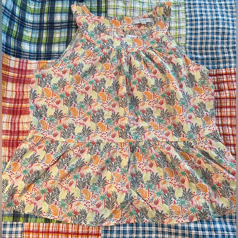 NWT NEW Loft tropical peplum top size XL